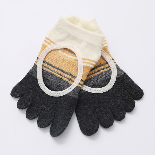 【新品】拼色五指分趾健身地板袜瑜伽普拉提袜防滑舞蹈露背袜 商品图4