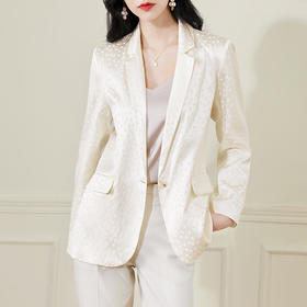 QY 89822高档气质纯色真丝桑蚕丝西服外套