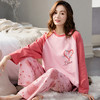 洁丽雅内衣全棉圆领爱心字母长袖长裤睡衣女士家居服套装 商品缩略图3