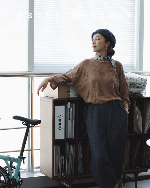 PETIT SCHAN小闪 CLO#103 Bubble sweater 亚麻棉绢丝波点针织衫 商品图3
