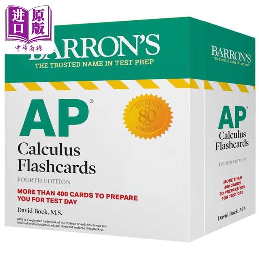 【中商原版】新版巴朗AP Calculus Flashcards Fourth Edition (Barron's Test Prep) AP微积分卡片 第四版 （巴朗考试备考） 商品图0