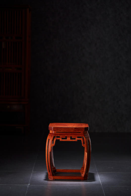 红桥红  家具严选  缅甸花梨（大果紫檀）  【35 仿故宫文竹 方凳】 商品图0