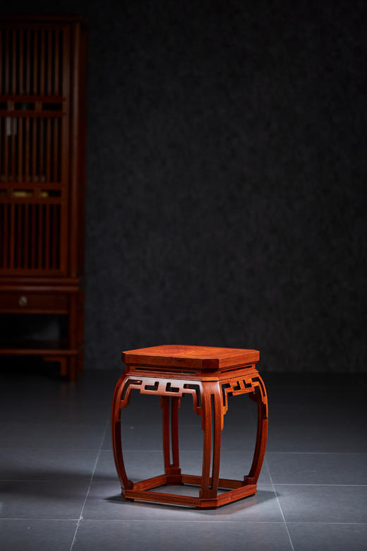 红桥红  家具严选  缅甸花梨（大果紫檀）  【35 仿故宫文竹 方凳】 商品图2