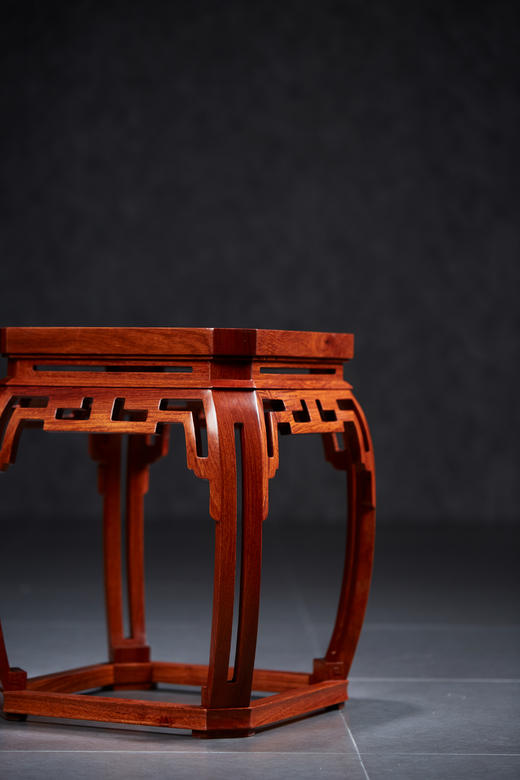 红桥红  家具严选  缅甸花梨（大果紫檀）  【35 仿故宫文竹 方凳】 商品图3