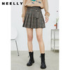 NEELLY纳俪百褶裙女春季新款小个子高腰格子半身裙A字短裙时尚N22011E01017 商品缩略图0