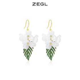ZEGL粉色花朵耳环女小众设计感高级耳钉2022年新款潮夏季气质耳饰