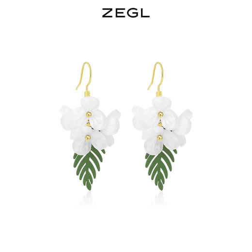 ZEGL粉色花朵耳环女小众设计感高级耳钉2022年新款潮夏季气质耳饰 商品图0