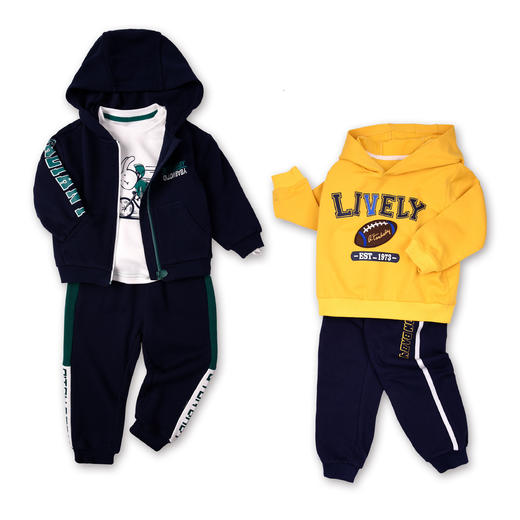 商场同款棉果果秋季新款男童连帽全棉针织双纱磨毛大毛圈连帽外套简约时尚耐穿M312100222514 商品图3