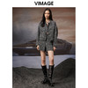 VIMAGE纬漫纪秋季新款粗花呢气质修身显瘦时尚格子短外套V1803417 商品缩略图4