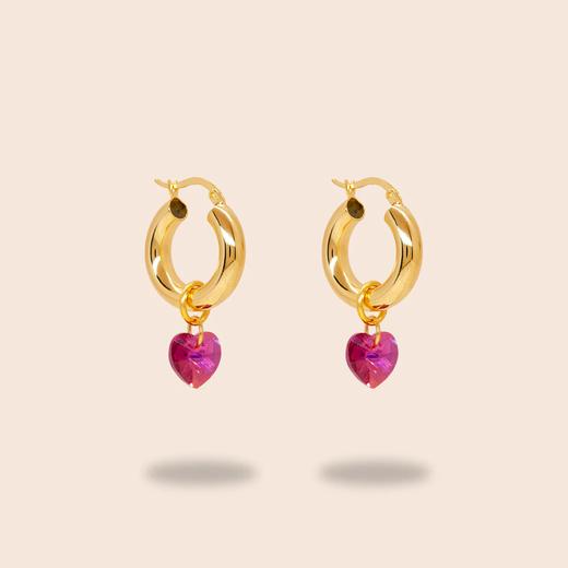 订购6周到｜Annele-Lonely Hearts-紫红色 爱心 耳环［芬兰设计师］ 商品图1