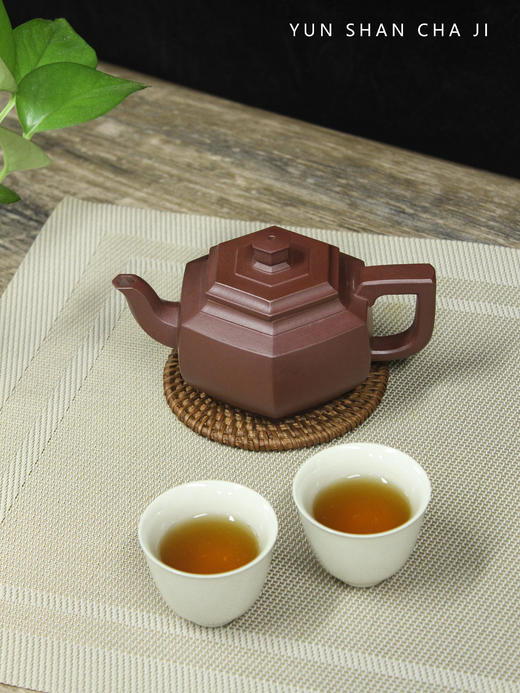 六角菱形壶宜兴紫砂朱泥纯手工150毫升 商品图2