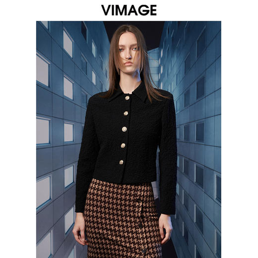 VIMAGE纬漫纪秋季新款修身显瘦百搭衬衣上衣V1809412 商品图0
