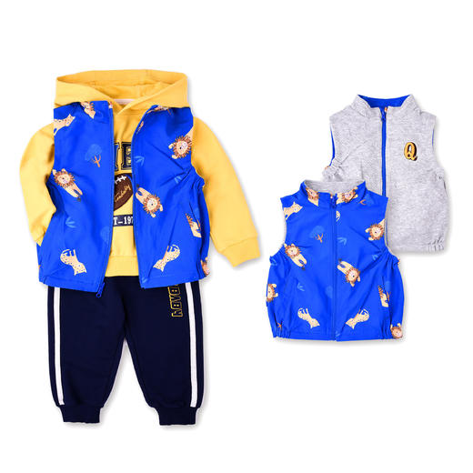 商场同款棉果果秋季新款男童小毛圈时尚经典连帽套头卫衣M312182222525 商品图2