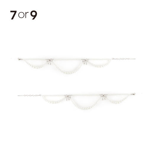 双层圆珠碎钻蝴蝶结脚踝链 商品图4