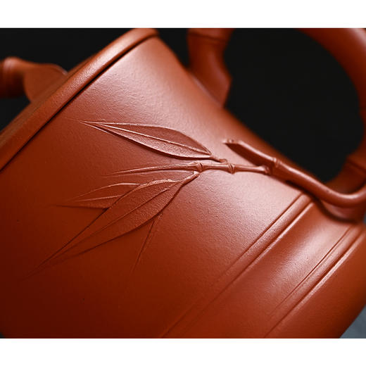 梵匠 『秀竹』名家纯手工 功夫茶泡茶杯男女通用办公大容量盖杯 宜兴原矿朱泥紫砂杯 380cc 商品图4