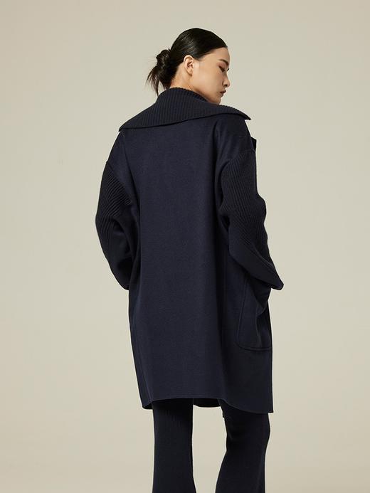 羊绒双面呢针织相拼大衣 SJF94W160K 商品图4