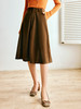 OLrain法式咖色灯芯绒半身裙女早秋2022年新款百搭高腰A字裙子 商品缩略图2