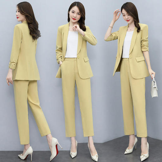 西装套装，秋季新款显瘦气质时尚职业洋气减龄休闲西服两件套HR-ZRX3079 商品图2