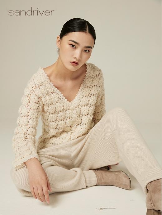 羊绒桑蚕丝手钩外套 SJF94W130W 商品图4