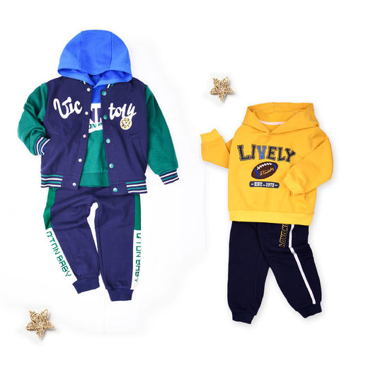 商场同款棉果果秋季新款男童小毛圈时尚经典连帽套头卫衣M312182222525 商品图1