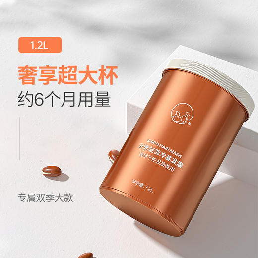 贝根宝 亓壳轻羽冷基发膜 1200ml 免蒸修护烫染受损干枯毛躁 商品图2