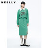 NEELLY纳俪商场同款2022秋季新款松紧腰半身裙女下摆开叉中长款裙N22091E01140 商品缩略图1