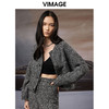 VIMAGE纬漫纪秋季新款粗花呢气质修身显瘦时尚格子短外套V1803417 商品缩略图2