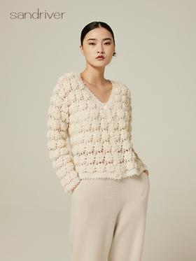 羊绒桑蚕丝手钩外套 SJF94W130W