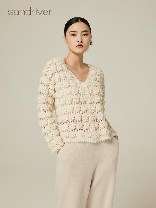 羊绒桑蚕丝手钩外套 SJF94W130W 商品图0