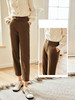 OLrain法式咖色休闲裤女早秋2022新款时尚气质阔腿显瘦烟管直筒裤 商品缩略图3