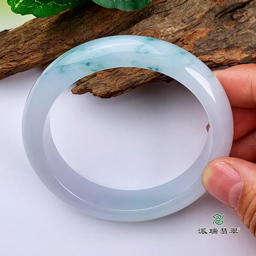派瑞翡翠 翡翠手镯 糯种 飘花 商品图4