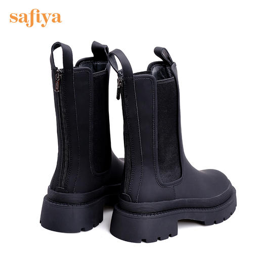 【新品特惠】safiya/索菲娅秋冬酷飒2022冬季新款英伦防泼水厚底增高切尔西靴SF24116091 商品图7