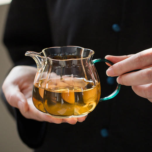 璃享 梅花玻璃公道杯高档茶具新款凤玉茶海单个加厚耐热高级分茶器茶漏 商品图12