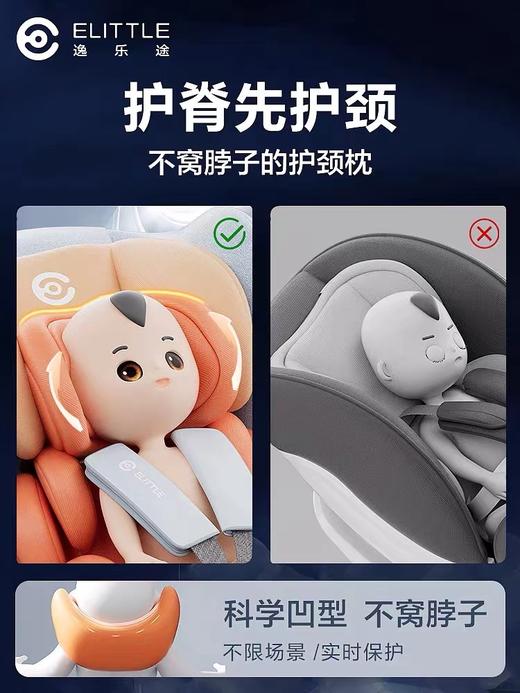 【皮妈甄选】elittle逸乐途小巨蛋pro儿童安全座椅0-7岁汽车用360度旋转宝宝车载 商品图3