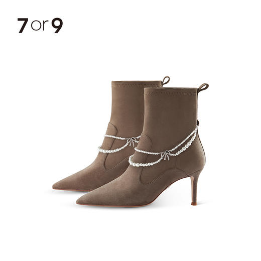 双层圆珠碎钻蝴蝶结脚踝链 商品图2