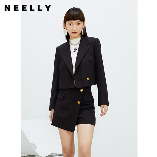 NEELLY纳俪商场同款一粒扣短款西装外套女2022春季新款时尚西服潮 商品图2