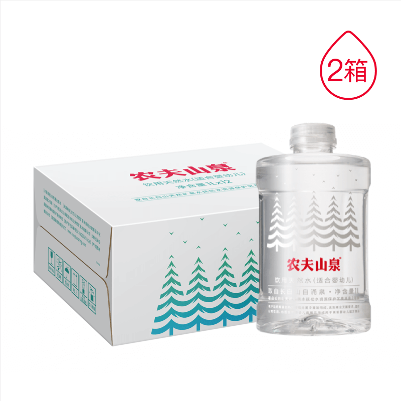 农夫山泉饮用天然水(适合婴幼儿)1L*12二箱