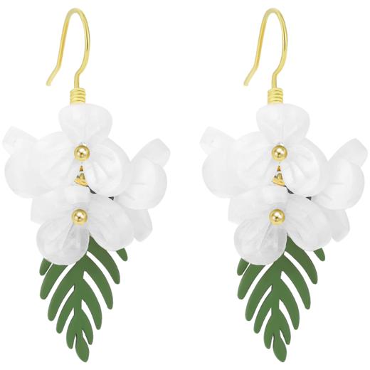 ZEGL粉色花朵耳环女小众设计感高级耳钉2022年新款潮夏季气质耳饰 商品图4