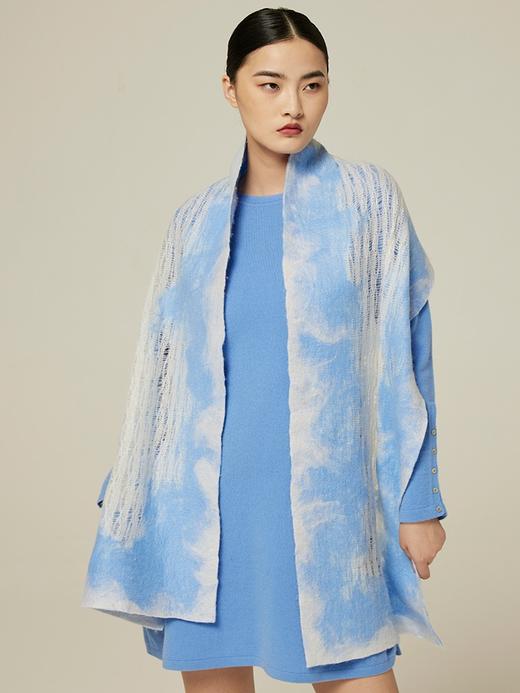 针织羊绒手工毛毡围巾 SJF94P301K 商品图1