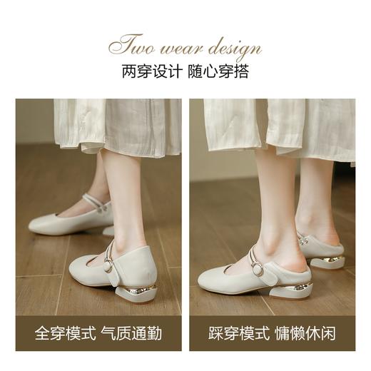ZHR女鞋春秋新款浅口单鞋女低跟方头奶奶鞋甜美日系玛丽珍JK鞋夏 商品图6