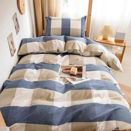 【学生三件套】格纹学生全棉三件套学生床品男生女生0.9M/1.0M/1.2M床 商品图5