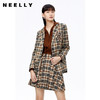 NEELLY纳俪商场同款格纹西装外套女单排扣收腰上衣减龄学院风秋季N22091W01131 商品缩略图0