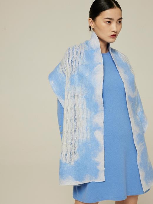 针织羊绒手工毛毡围巾 SJF94P301K 商品图3