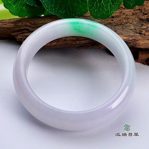 派瑞翡翠 翡翠手镯 糯种 紫色 飘翠 商品图3