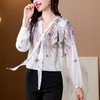 新款气质，美好印花雪纺衫立体飘带轻盈宽松衬衫KQL-8213 商品缩略图3
