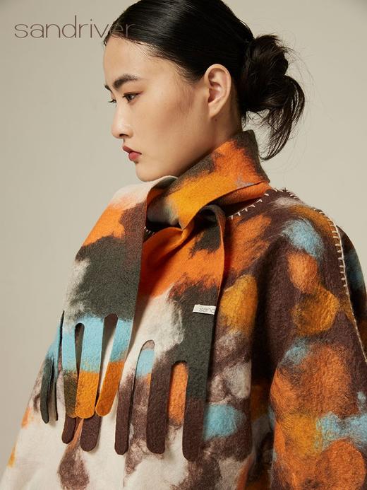 羊绒手工毛毡小围巾 SJF94P271W 商品图2