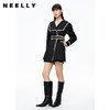 NEELLY纳俪商场同款撞色风衣女中长款收腰系带单排扣大翻领外套N22091F01135 商品缩略图1