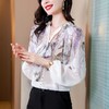 新款气质，美好印花雪纺衫立体飘带轻盈宽松衬衫KQL-8213 商品缩略图1