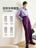 OLrain法式紫色休闲裤女早秋2022年新款复古高级显瘦直筒阔腿裤 商品缩略图0