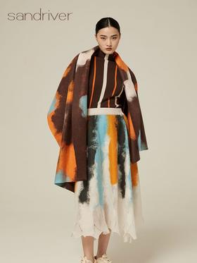 羊绒流苏手工毛毡撞色围巾  SJF94W206W